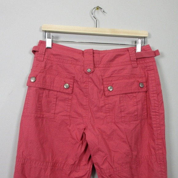 Lulu B Capri Pants Women 6 Pink Bratz Buckle Cargo Crop Low Rise Cinch Baggy 312 - Picture 8 of 14